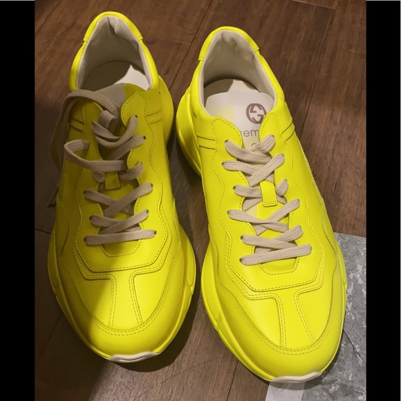 Gucci Leather Upper and Yellow Fluo Sneaker - Picture 1 of 6